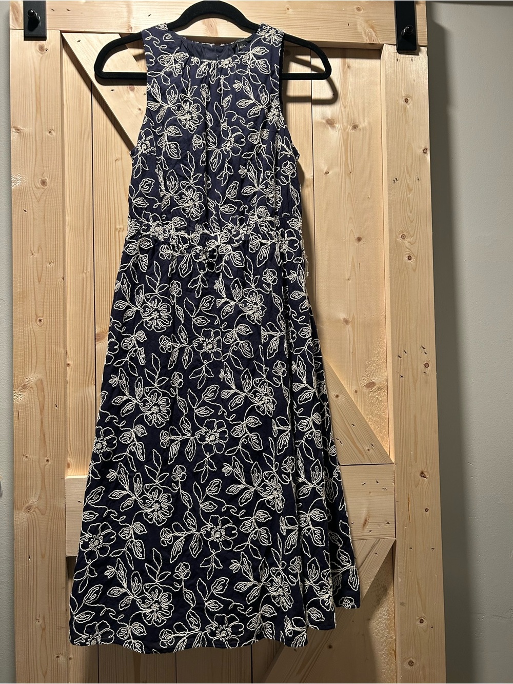 Ann Taylor Factory Navy Floral Midi Dress